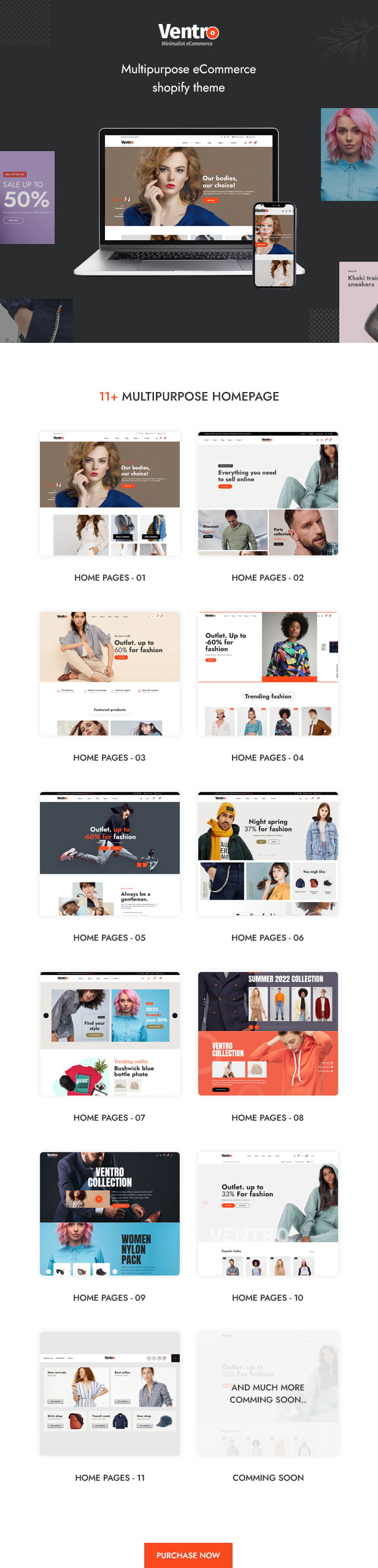 Ventro - Multipurpose Fashion Ecommerce Shopify Theme - 1